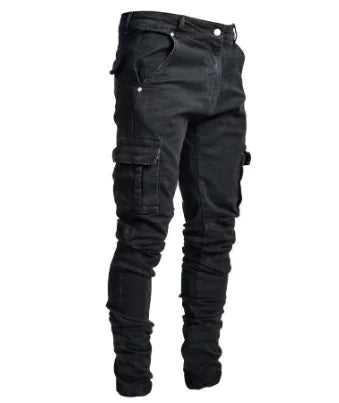 Denim Trousers with Knee and Feet Hole Zippers VibeFlex Sports