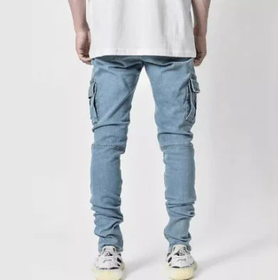 Denim Trousers with Knee and Feet Hole Zippers VibeFlex Sports